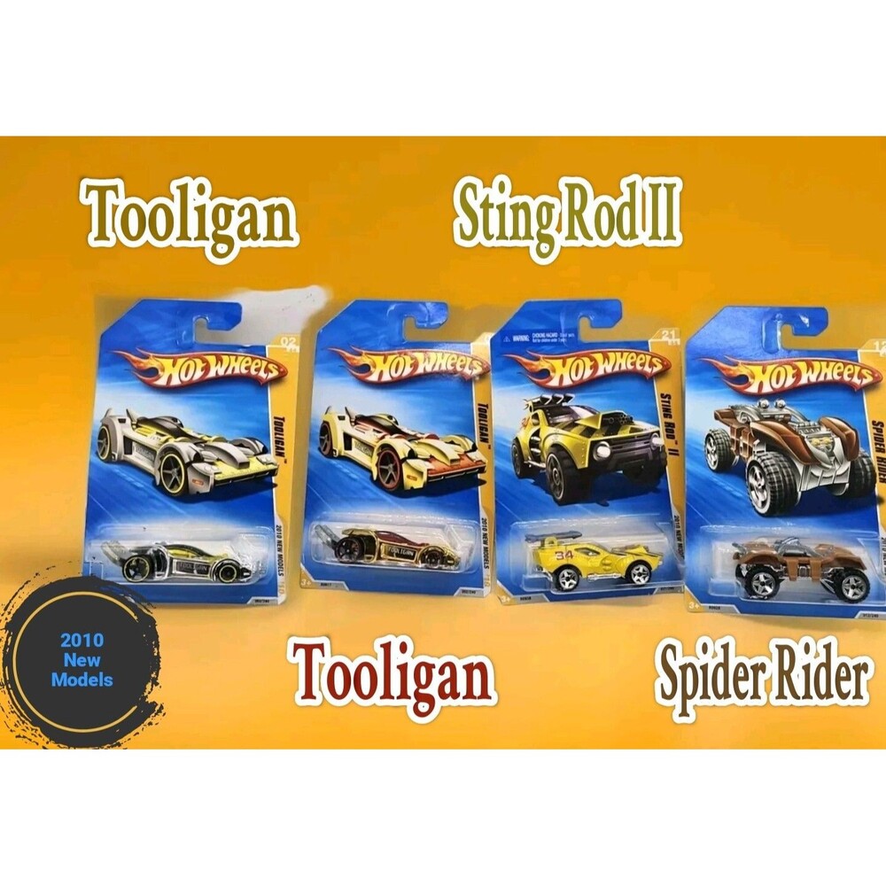 Hot Wheels 2010 New Models Collection - Tooligan, Sting Rod II, and Spider Rider